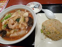 「五目あんかけそばセット（888円）」@福泰酒家 ファッションクルーズニューポート ひたちなか店の写真