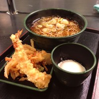 「朝そば（玉子）（￥290）＋海老天（クーポン）」@ゆで太郎 三田3丁目店の写真