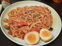 「ラーメン屋さんのナポリタン＋サービス券：とろ～り味玉」@ぶしもりや めんめんの写真