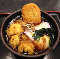 「鳥天力そば（￥450）＋コロッケ（クーポン）」@ゆで太郎 東糀谷店の写真