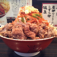 「豚そば肉入り(全マシ、カラシニンニクW)」@大盛軒の写真