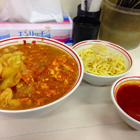 「蒙古タンメン+野菜大盛り+半冷やし味噌」@蒙古タンメン 中本 本店の写真