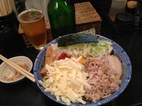 「カレーまぜそば（特盛）＋とろけるチーズ＋ビール」@狼煙 〜NOROSHI〜の写真