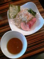 「つけ麺（こってり）７８０円+水餃子(ｻｰﾋﾞｽ)通常３００円」@RAMEN DINING JinGuの写真