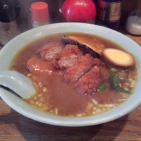 「カレーラーメンタイプA+ヒレカツ【900円】」@味の山王の写真