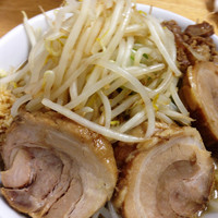 「らーめん中+小豚+ヤサイ、ニンニク、カラメ」@びんびん豚の写真