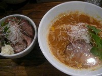 「海老らーめん+ネギ塩チャーシュー飯(マヨネーズ)」@新宿 モモンガの写真