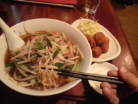 「もやしたっぷり麺（＋カキフライ）」@中国家常菜 同心房の写真