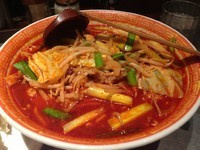 「ホルモンラーメン850円 ＋餃子150円」@つけ麺 さとう 豊洲店の写真