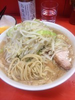 「小ラーメン　６５０円+５０円　麺少なめ　ニンニク少し　生卵」@ラーメン二郎 神田神保町店の写真