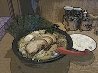 「味噌スペシャル大＋チャーシューぶつ切り（１００円）＋ライス」@武松家 仲見世通り店の写真