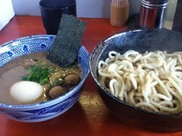 「二代目つけ麺あつもり（中盛)￥750味玉￥100魚粉」@二代目狼煙 本店 葉隠製麺の写真