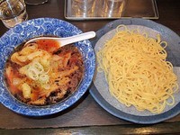 「肉ワンタンつけ麺　580円」@肉厚わんたん麺と手作り焼売 ら麺亭 浅草支店の写真