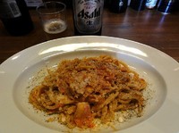 「一月限定レットチリカルボ（女子盛）６８０円」@ラーメンアキラの写真