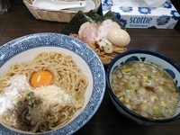 「【季節限定】かま玉つけそば＋特製　880＋320＝1200円」@頓知房の写真