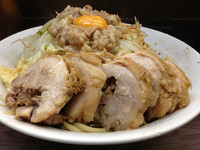 「大豚ラーメン（800円）+汁なし（80円）ヤサイアブラニンニ」@ラーメン二郎 横浜関内店の写真