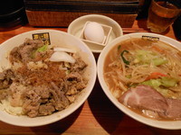 「濃菜麺＋新米のジロすた丼」@濃菜麺 井の庄の写真