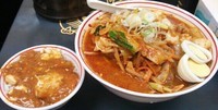 「北極野菜（野菜増し＋辛さ増し）＋プチ麻婆丼」@蒙古タンメン 中本 本店の写真