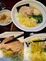 「海老塩らーめん（限定20食）おじや付き780円＋味玉100円」@麺屋まるの写真