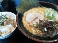 「京だしとんこつ＋チャーシューご飯」@かすみ屋の写真