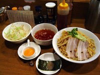 「あえそば+卵黄+魚粉海苔+茹野菜+スープ」@らーめん雅ノ屋の写真
