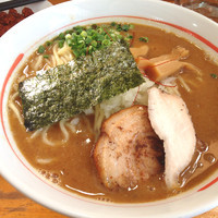 「海老むじゃきそば750円＋大盛50円＋辛味噌ハーフ50円」@麺屋 むじゃきの写真