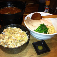 「鶏白湯つけめん¥730＋ネギチャーシュー丼¥200」@麺屋時茂の写真