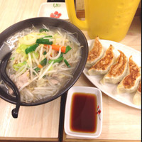 「タンギョウ大盛(タンメン＋ギョウザ)」@タンメンしゃきしゃきの写真