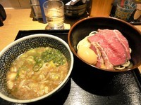 「牛白湯煮干しつけ麺1000円（麺少なめ150g）」@麺屋 一燈の写真