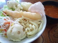 「【2/11限定】海老チリつけ麺￥800・味玉￥100」@ラーメン ひかりの写真