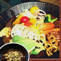 「カレーラーメン+リゾット(800円+200円)」@居處 小宮山の写真