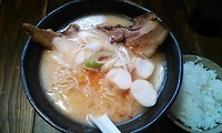 「塩とんこつ ¥800+ライス(ランチサービス)」@北海道ラーメン 帯広ロッキー 大泉店の写真