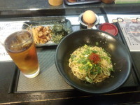 「釜玉ラーメン（ウーロン茶付き）」@真麺流 八双の写真