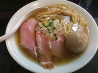 「塩そば（週限定）中盛＋味玉\850」@麺処 晴の写真