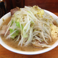 「ラーメン少なめ豚まし＋麺固め＋ニンニク」@ラーメン二郎 立川店の写真