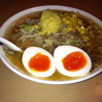 「野菜たっぷり北海道味噌（大）¥780＋半熟塩玉子（クーポン）」@北海道 恵比寿の写真