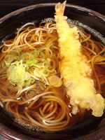 「かけそば260円＋海老天（節分祭クーポン）」@ゆで太郎 神田橋店の写真