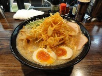 「辛ネギ醤油ラーメン大盛930円脂少多/煮玉子/メンマ/麺硬」@麺処 繋-Guの写真