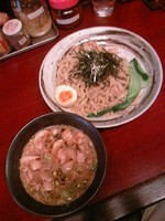 「特製肉盛りつけ麺（大盛）６５０円」@坊々亭の写真