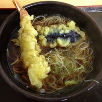 「かけそば（￥260）＋なす天（￥50）＋海老天（クーポン）」@ゆで太郎 南大井店の写真