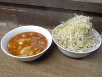 「大豚つけ麺、６００、ラー油少な目、野菜マシマシ」@蓮爾 さんこま店の写真