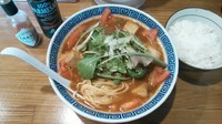 「【限定】蕃茄(トマト)ラーメン ￥780＋ライス ￥100」@麺屋 蕃茄の写真