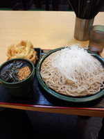 「大根そば350円＋かきあげ（クーポン）」@ゆで太郎 淡路町店の写真