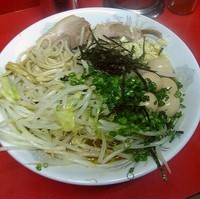 「油そば(冬季限定)+うずらの玉子」@ラーメン二郎 西台駅前店の写真