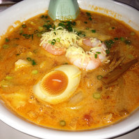 「とまとみそラーメン¥840＋もつ煮¥395」@手もみラーメン もりもり亭の写真