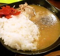 「博多白豚骨ラーメン(バリカタ)＋博多白カレー」@博多とんこつラーメン三代目てらッちょ。の写真