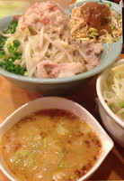 「ぶっかけみそ（750円）+大盛（100円）」@えぼし麺 菜良の写真