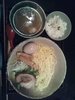 「銀笹塩つけめん＋味玉＋半鯛飯＋自家製アイスクリーム」@麺処 銀笹の写真