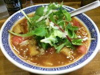 「【期間限定】蕃茄ラーメン（並盛）780円＋半ライス50円」@麺屋 蕃茄の写真