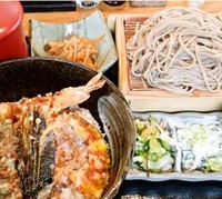 「天丼セット(もりそば)880円」@手打ちそば やしろの写真